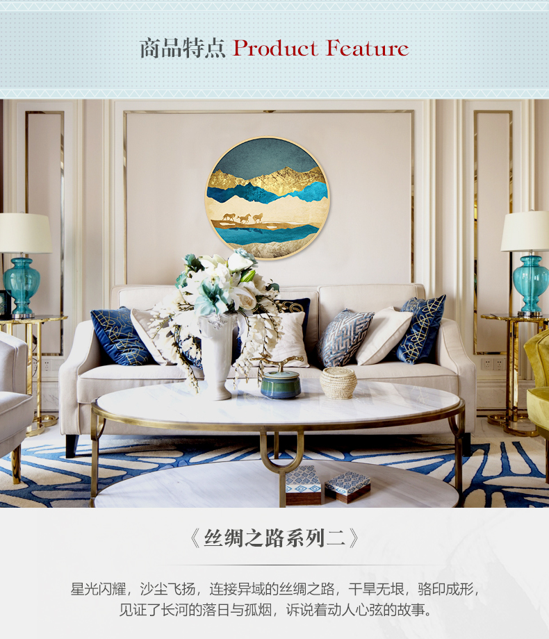 現代簡約客廳辦公室裝飾畫 書房玄關晶瓷畫 純手繪油畫 絲綢之路系列二