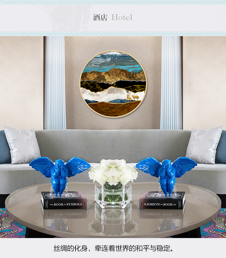 現代簡約客廳辦公室裝飾畫 書房玄關晶瓷畫 純手繪油畫 絲綢之路系列二