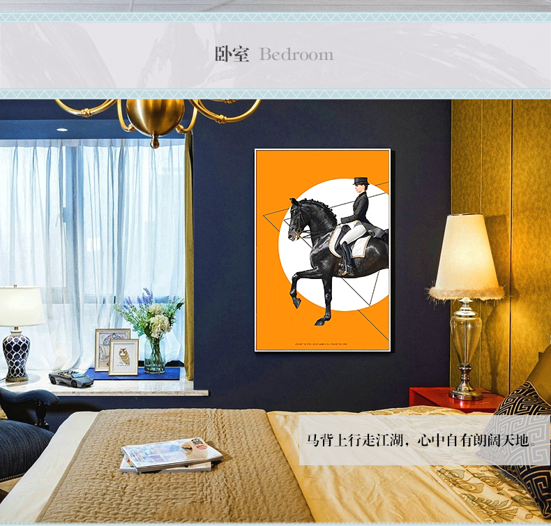 現(xiàn)代簡(jiǎn)約客廳裝飾畫 歐式玄關(guān)走廊壁畫 法式晶瓷畫 純手繪油畫 馬背上的女子
