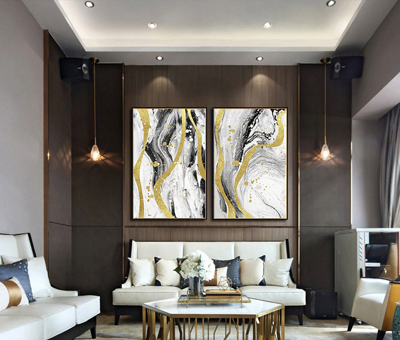 現代簡約抽象裝飾畫 辦公室樣板間沙發(fā)背景墻客廳臥室壁掛畫 晶瓷畫