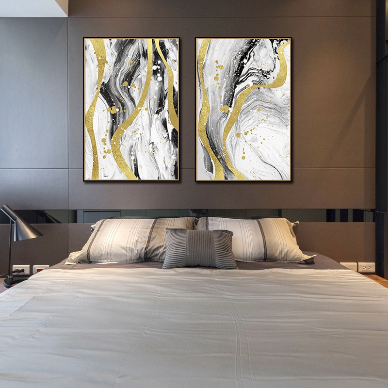 現代簡約抽象裝飾畫 辦公室樣板間沙發(fā)背景墻客廳臥室壁掛畫 晶瓷畫