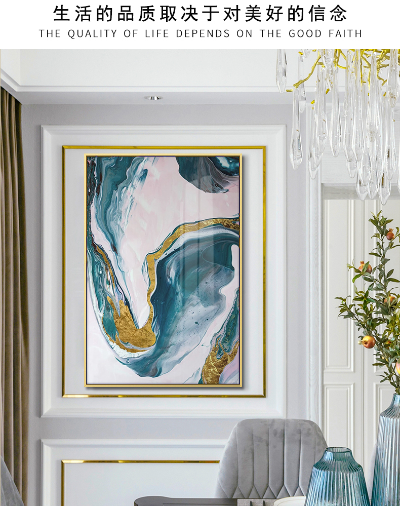 現(xiàn)代簡(jiǎn)約掛畫玄關(guān)裝飾畫 抽象線條畫 輕奢客廳沙發(fā)壁畫 金屬框兩聯(lián)畫 