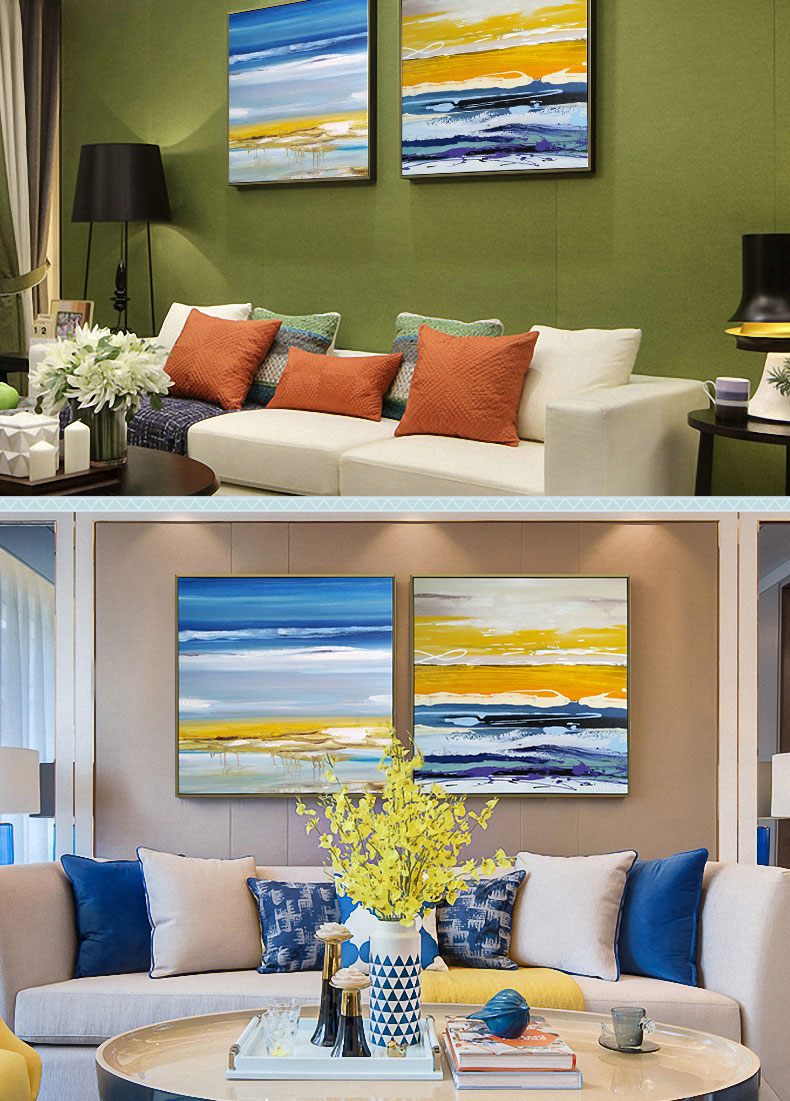 手繪油畫(huà) 客廳臥室裝飾畫(huà)餐廳壁畫(huà) 方版現(xiàn)代簡(jiǎn)約抽象畫(huà)  無(wú)際